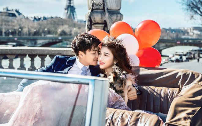 Rich kid Claret Giang Lê sang tận trời Âu chụp ảnh cưới đẹp tựa tranh vẽ cùng hotboy cảnh sát