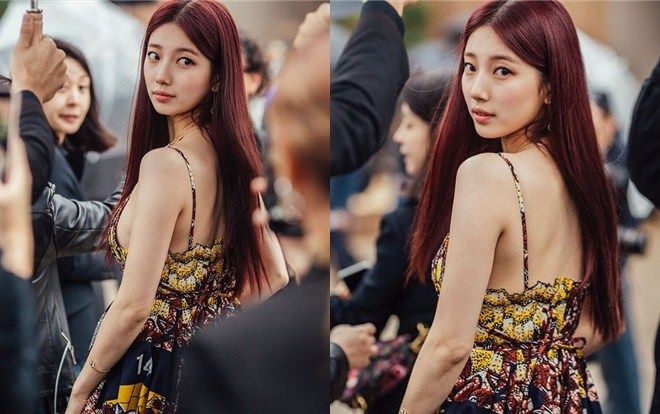 Suzy xinh đẹp tựa nữ thần, khoe vai trần gợi cảm khi tham dự show diễn của Dior