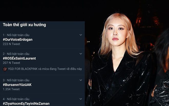 Góc 'choáng ngợp': Từ khóa Rosé tại show Yves Saint Laurent lên top trending toàn cầu