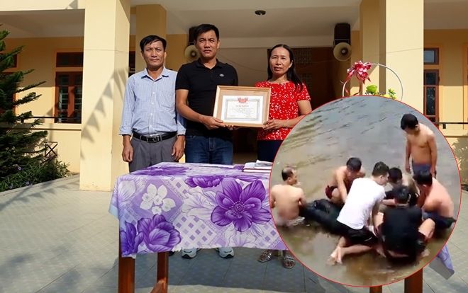 Tuyên dương 2 thầy giáo lao xuống suối cứu nam sinh viên đuối nước