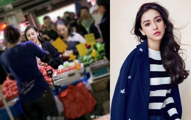 Xuất hiện ở khu chợ rau, Angelababy tỏa sáng và được chú ý như đang đi trên thảm đỏ sự kiện