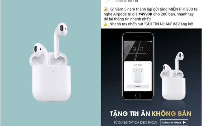 Tái diễn trò lừa tặng miễn phí AirPods trên Facebook, người dùng Việt lại tiếp tục mắc câu