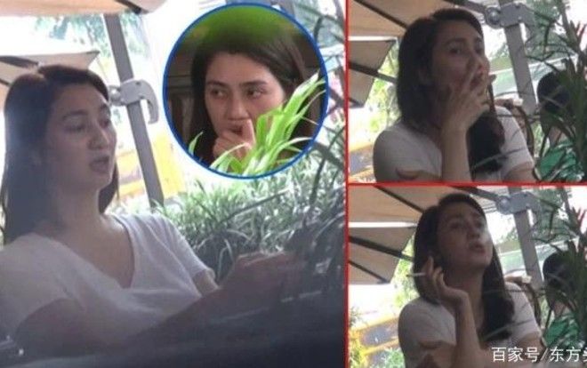Hồng Hân không trang điểm ra phố cùng bạn, hút thuốc nhả khói