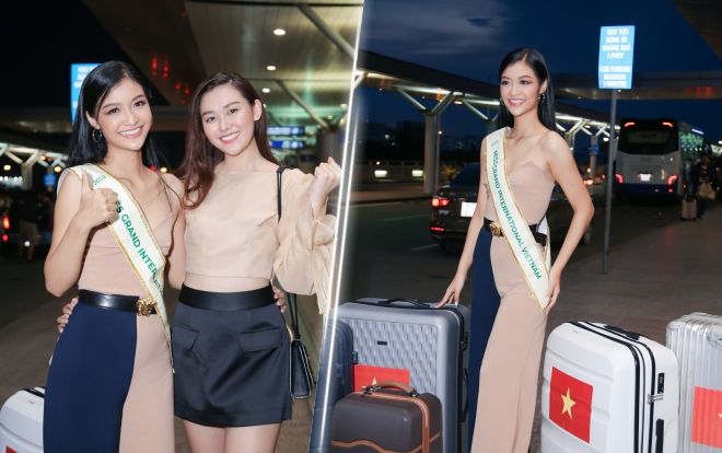 Kiều Loan đẹp rạng rỡ, được bố mẹ và 'người yêu' Tường San tiễn đi thi Miss Grand Int' 2019