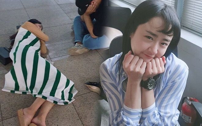 Khi ngôi sao hàng đầu Moon Geun Young nằm ngủ dưới nền đất tại ga tàu địa ngầm