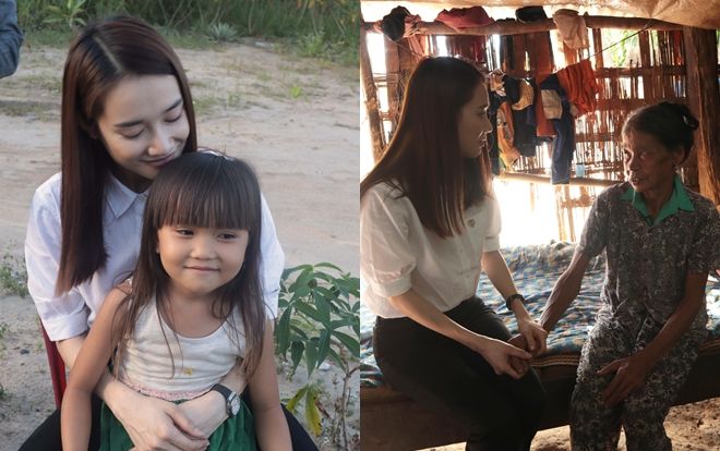 Nhã Phương giản dị đi từ thiện, xót xa trước cảnh nghèo người dân quê nhà Tây Nguyên