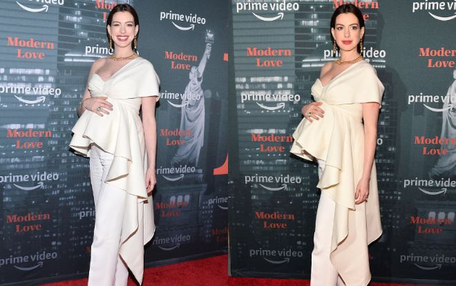 Bầu gần tháng cuối, Anne Hathaway vẫn khiến fan 'ná thở' vì quá gợi cảm