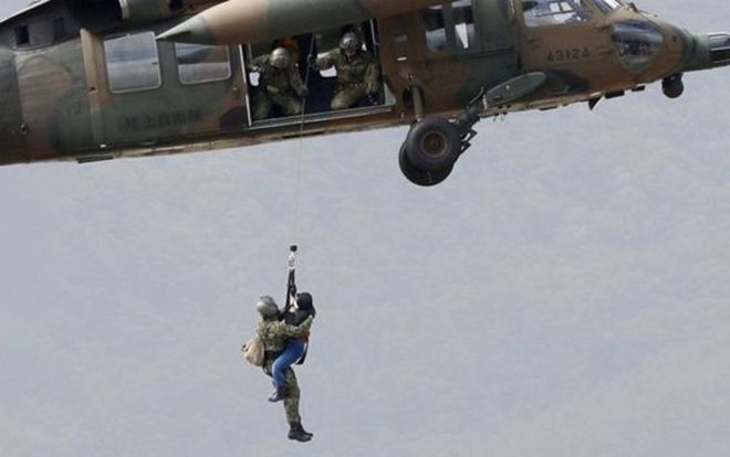 Cụ bà 77 tuổi tử vong khi rơi từ trực thăng cứu trợ bão Hagibis