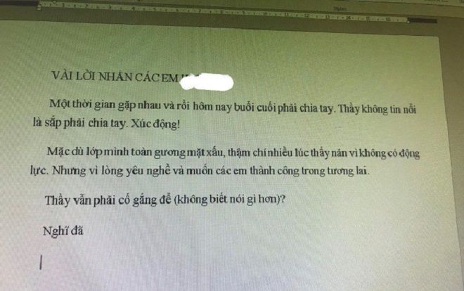 Thầy giáo viết thư chia tay sau khi kết thúc môn học, tưởng câu chữ mùi mẫn ai ngờ toàn lời nhắn 'cà khịa' khiến sinh viên cười ngất