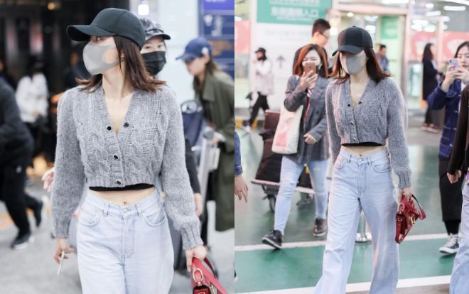 'Phú sát' Tần Lam eo thon nuột nà tại sân bay 'át vía' cả đàn em Angelababy