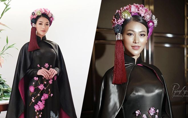 Diện áo dài 'hoành tráng', Phương Khánh đẹp quyền lực ngay đêm National Costume Miss Earth 2019