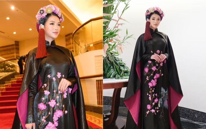 Phương Khánh diện áo dài hơn nửa tỉ, xuất hiện kiêu sa khi chấm thi Trang phục dân tộc tại Miss Earth 2019