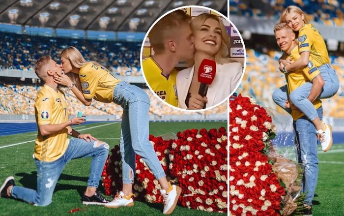 Choáng ngợp trước màn cầu hôn ngay trên sân vận động của sao Man City