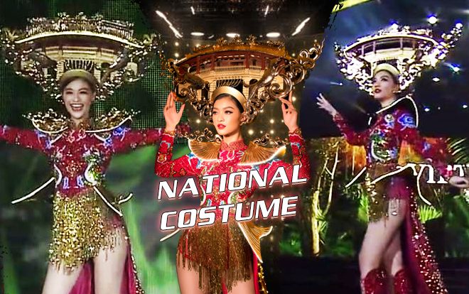Miss Grand tắt đèn cho Vedette Kiều Loan diễn National Costume Huyền đăng hội: Tỏa sáng rực rỡ!