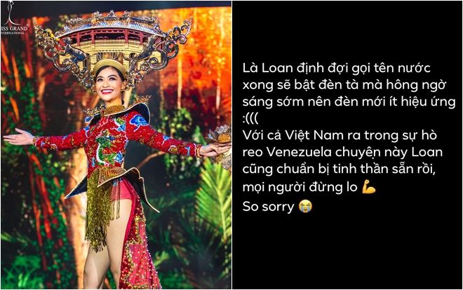 Kiều Loan xin lỗi fan Việt vì làm không tốt phần thi quốc phục: 'Diễn sau Venezuela, Loan đã lường trước rồi'