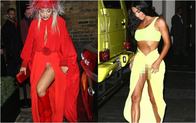 Rita Ora mặc váy xẻ quá đà lộ cả 'vùng nhạy cảm' gây tức mắt