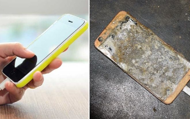 Điện thoại phát nổ khi sạc lúc trời mưa, cô gái được phen 'sợ xanh mặt'