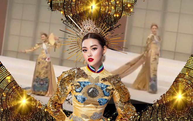 Tường San chọn National Costume Rồng chầu mặt trời, 'quét sạch sân khấu' Hoa hậu Quốc tế 2019