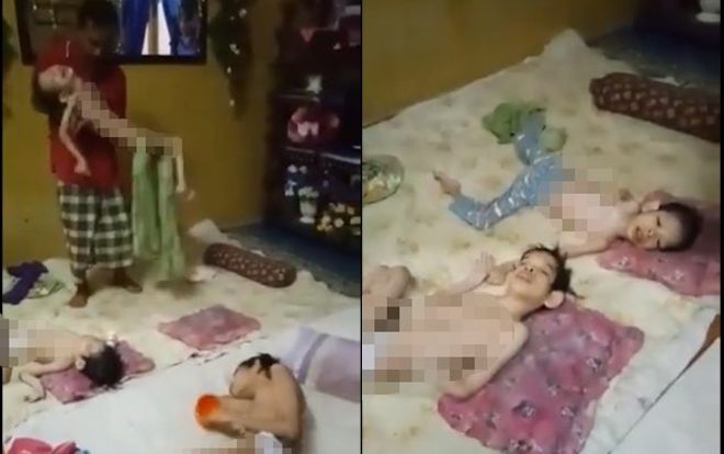 Nghẹn lòng cảnh cha già một mình nuôi 3 con tàn tật sau khi vợ qua đời vì ung thư