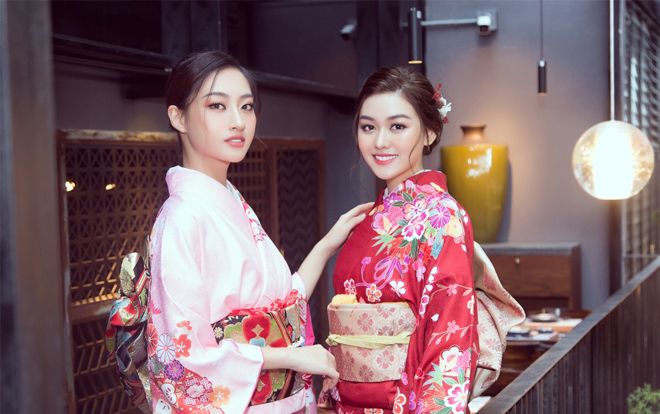 Cùng diện Kimono, Lương Thùy Linh chúc Tường San giành vương miện Hoa hậu Quốc tế 2019