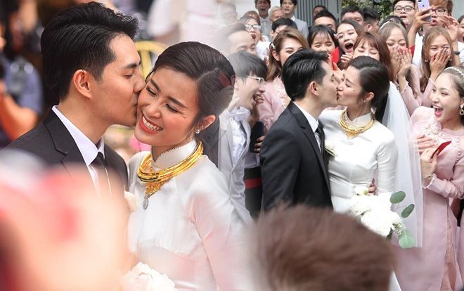 Ngày đôi ta là của nhau: Đông Nhi - Ông Cao Thắng cười tít mắt, liên tục hôn nhau trong đám cưới