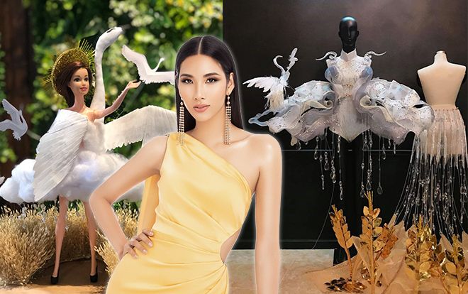 Trang phục dân tộc 'Cò' dành cho Hoàng Thùy hoàn thành: Có cả hiệu ứng mưa rơi lẫn 'cò bay' lạ mắt!