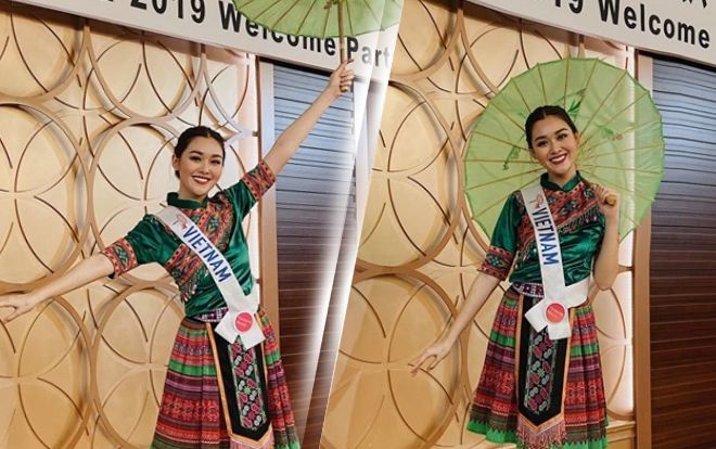 Tường San mang vũ điệu Để Mị nói cho mà nghe trình diễn tại Miss International 2019