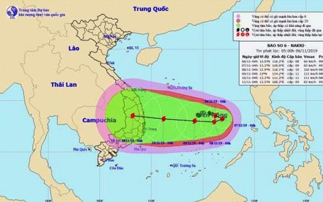 Áp thấp nhiệt đới trên Biển Đông mạnh lên thành bão số 6, hướng di chuyển phức tạp
