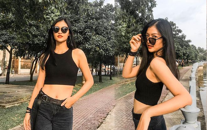 Kiều Loan diện croptop khoe eo thon, catwalk cực dẻo khoe khéo vòng 3 95cm