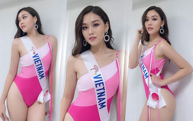 Bán kết Miss Int' 2019: Tường San thả dáng với Bikini hồng, 'hất nhẹ' váy trắng đầy thanh lịch