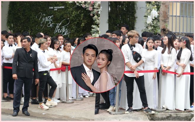 Nhà Đông Nhi trước giờ G: Fan xếp hàng chật kín, háo hức chờ đợi Ông Cao Thắng đón dâu