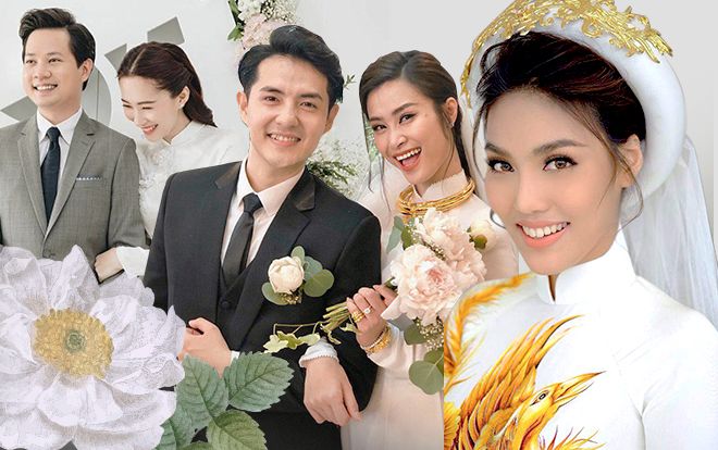 Đâu chỉ Đông Nhi, Lan Khuê, Đặng Thu Thảo cũng từng diện áo dài trắng tinh khôi ngày cưới