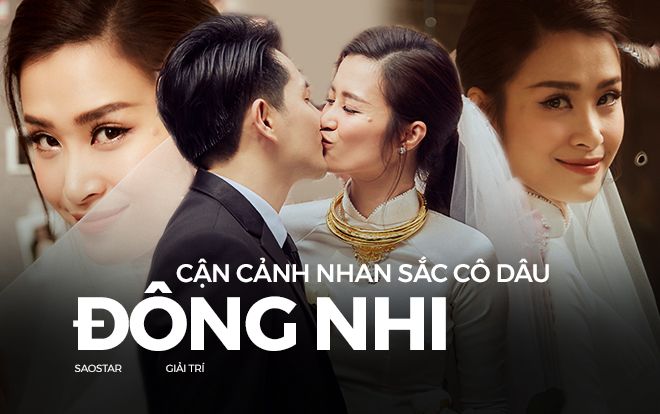 Cận cảnh nhan sắc cô dâu Đông Nhi đẹp lụi tim với chiếc áo dài trắng trong ngày lên xe hoa về nhà chồng