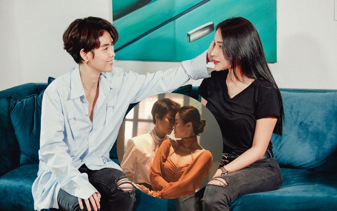 Khả Như tận tình hướng dẫn Vũ Cát Tường cách 'yêu' bạn diễn trong MV Có người