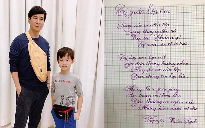 Con trai Lý Hải tự mình luyện chữ đẹp như in khiến bố mẹ cũng phải bất ngờ