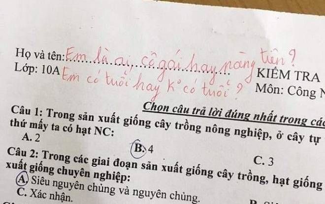 Phát hiện học trò quên điền thông tin cá nhân trong bài kiểm tra, giáo viên nhắc nhở 'Em là ai? cô gái hay nàng tiên' khiến CĐM thích thú