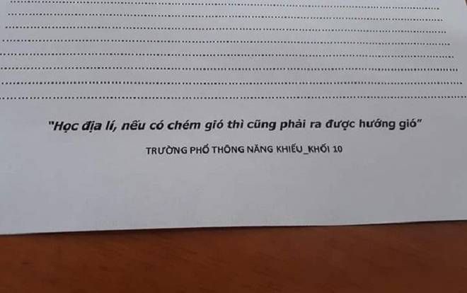 Biết trước được học trò sẽ 'chém gió' trong bài kiểm tra, thầy giáo Địa lý viết lời nhắn nhủ cực 'bá đạo' cuối đề thi