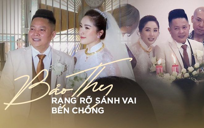 Bảo Thy rạng rỡ sánh vai bên chú rể Phan Lĩnh, 'lọt thỏm' giữa dàn vệ sĩ đông đảo