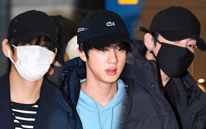 Jin khoe mặt mộc tựa mỹ nam, áp đảo toàn bộ thành viên còn lại của BTS tại sân bay