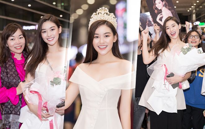 Top 8 Hoa hậu Quốc tế 2019 - Tường San đẹp rạng rỡ trở về Việt Nam, tận tay tặng bánh kẹo Nhật cho fan
