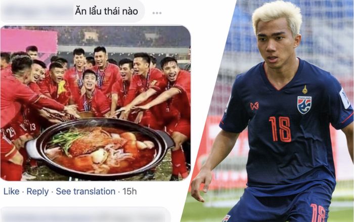 Trước giờ bóng lăn, người hâm mộ Việt Nam 'cà khịa' Messi Thái Chanathip trên Facebook
