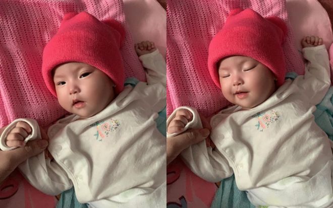 Lê Phương khoe ảnh con gái ngủ vẫn cười duyên siêu đáng yêu