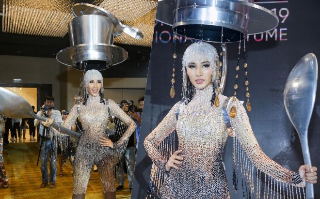 Á hậu Hoàng Thùy chọn trang phục dân tộc 'Cafe phin sữa đá' dự thi Miss Universe 2019