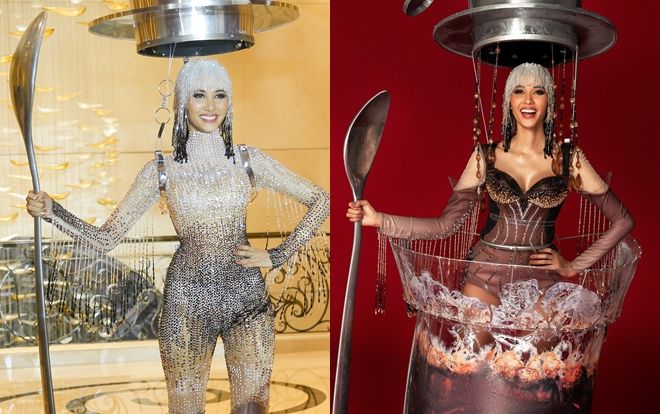 National Costume cho Hoàng Thùy lộ diện, fan đồng loạt tiếc nuối: 'Hãy trả lại ly cà phê trước đây'