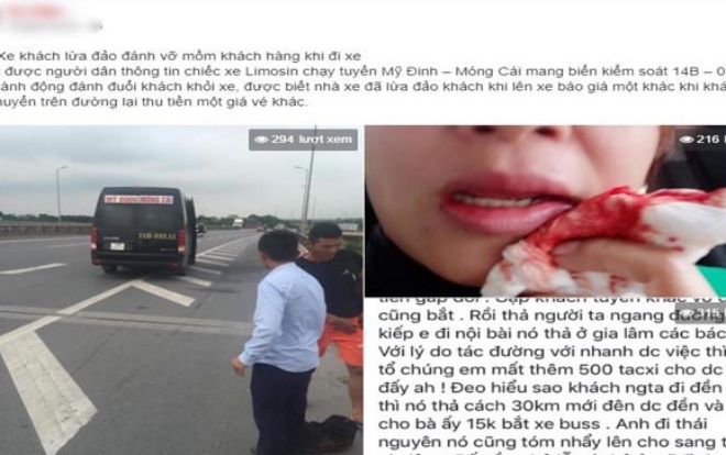 Tài xế xe Limousine bị tố trả khách giữa đường còn ném hành lý vào mặt phụ nữ gây chảy máu mồm