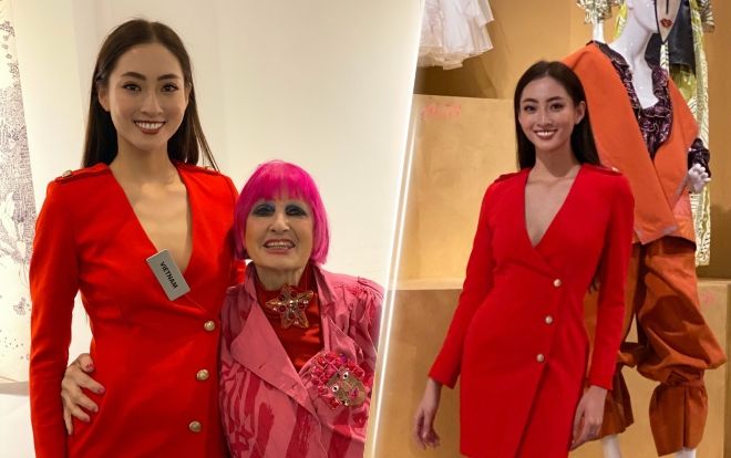 Lương Thùy Linh 'lọt mắt xanh' nhà thiết kế lừng danh Anh quốc kiêm giám khảo Miss World 2019