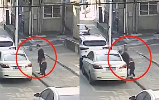 Ông bố 'chôm' đồ trong ô tô ngay trước mặt con trai 3 tuổi