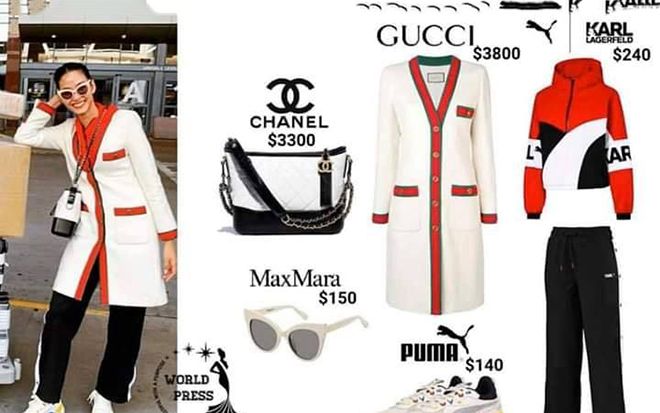 Vừa tới sân bay Mỹ, Hoàng Thùy 'chặt đẹp' dàn đối thủ Miss Universe với set đồ hiệu giá khủng