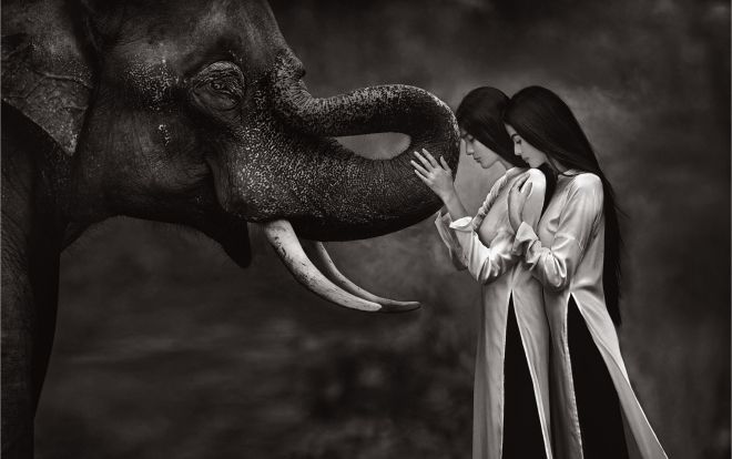 Như Vân, Trương Thị May tái hiện hình ảnh Hai bà Trưng với tà áo dài trắng