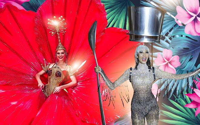 Hoàng Thùy: 'Tôi tránh nói 'có đỏ không thơm' với Miss Puerto Rico, muốn mặc thử bộ Hoa dâm bụt của cô ấy'